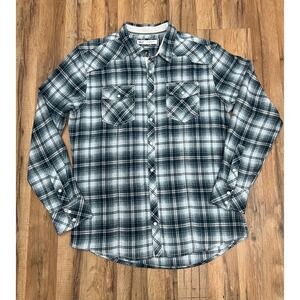 BKE Plaid Athletic Flannel Shirt Size‎ L green